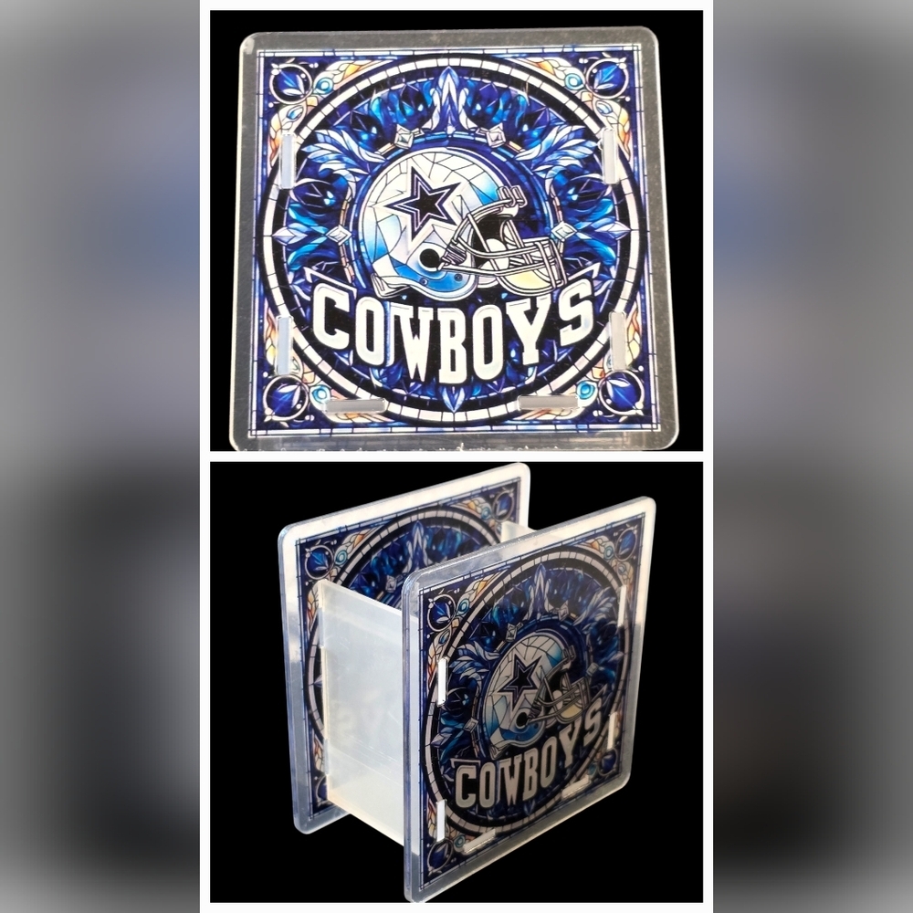 Dallas Cowboys Stained Glass Style Display | 3.5 x 3.5 | NFL Decor